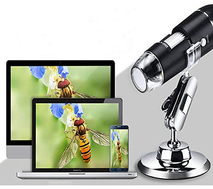 Digital Microscope 3-in-1 USB Interface Camera 1600X with Flexible Stand Compatible with Android,Mac,Windows System,Q-NB01D