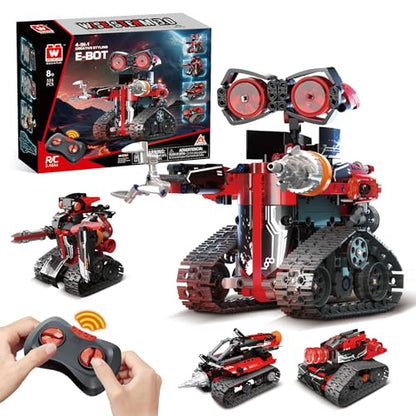 4-in-1 RC Robot Building Kit, STEM Robotics for Kids Ages 8-12, 533 PCS