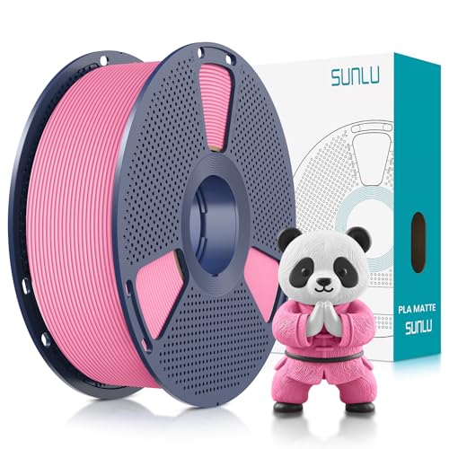 SUNLU 1KG PLA Matte 3D Printer Filament 1.75mm, Matte Pink - color: Pink, size: 1KG