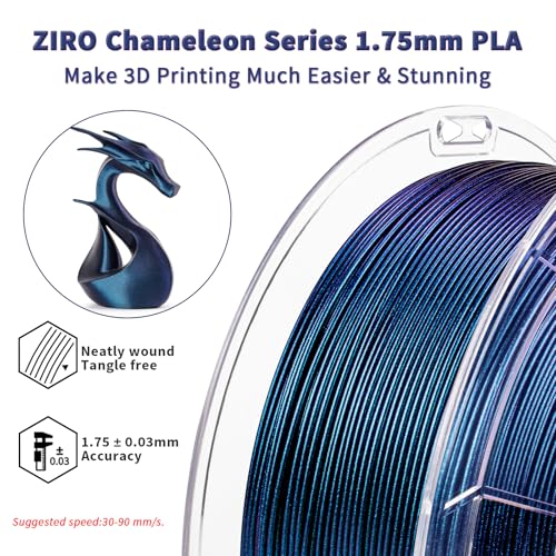 ZIRO Chameleon Series Filament, Super Sparkle PLA, Peacock Teal Luster - color: Peacock Teal Luster