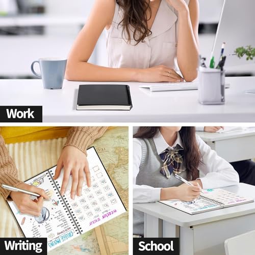 AHGXG Dotted Journal, Grid Spiral Notebook, 140 Pages, B5 (7.6" x 10") - color: Black, style: B5-Dotted
