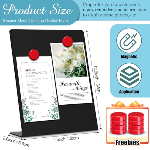 Fainne 2 Pcs Magnetic Stand Bulletin Board Metal, Black, 12.6 x 11 Inches - color: Black, size: 12.6 x 11 Inches