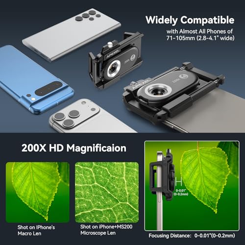 APEXEL 200X Portable Pocket Microscope, Advanced for Stamp & PCB Inspection