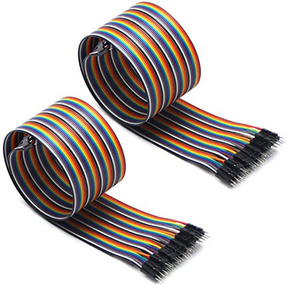 Fielect Dupont Jumper Wires Breadboard Jumper Wires Colorful Ribbon Cables 40pin 50cm Long Male to Male 1Pcs - color: M/M, size: 50cm 1PCS