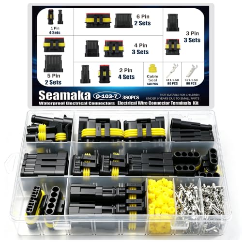 380Pcs Waterproof Electrical Connectors 1/2/3/4/5/6 Pin Connector - size: 380PCS