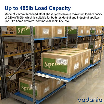 VADANIA #A76 52" Black Industrial Grade Heavy Duty Drawer Slide - color: #A76 - Without Lock, size: 52 Inch