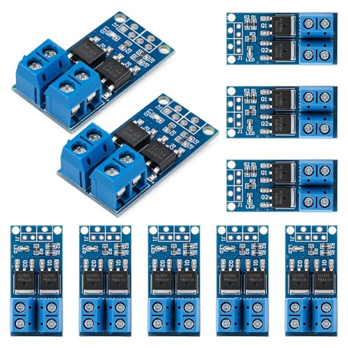10 Pack MOSFET Module Dual High-Power MOSFET Switch Drive Module DC 5V-36V 15A 400W Adjustment Electronic Switch Control Board Lamp Brightness Control Motor Speed Controller 15A (Max 30A)