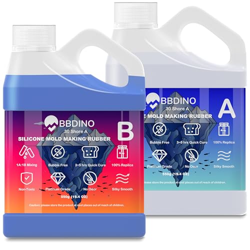 BBDINO Silicone Mold Making Kit Liquid Platinum 30A 2.42 Lbs Sapphire Blue - size: Sapphire Blue 38.8 Oz