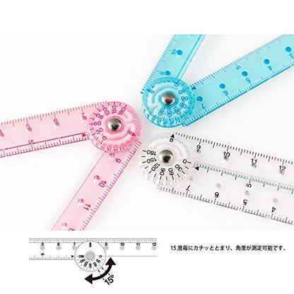 DESIGNPHIL 42263006 Midori Multi Ruler, 6.3 inches (16 cm), Transparent - color: transparent