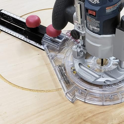 Milescraft 6202 Omni Base – Universal 7” Router Base Plate, Mounting Wings Adjust to Any Router, Clear Design Improves Visibility, Includes Centering & Mortise Pins. Fits 1-3/16” Porter Cable Bushings