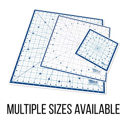 U.S. Art Supply 14"x14" Self-Healing Cutting Mat 7-Ply - Rotary White/Blue - size: 14"L x 14"W