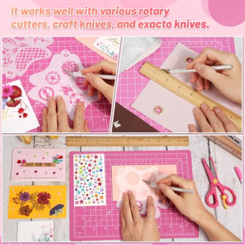 anezus Self Healing Cutting Mat for Rotary Cutting, 12" x 9", Pink - color: Pink, size: 12"L x 9"W