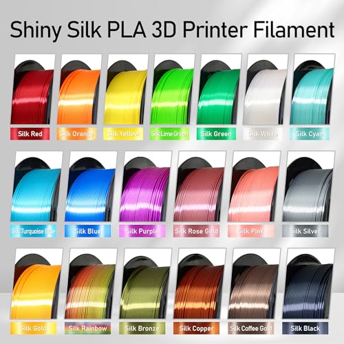 Silk White PLA Satin Shiny 3D Printer Filament, 1.75mm Diameter 1kg Spool 2.2lbs for FDM 3D Printers - color: White