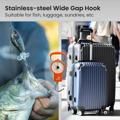 Pristis Fishing Hanging Scale with Tape Measure for Farm Kitchen Luggage