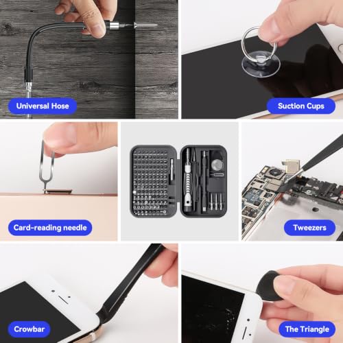 LIFEGOO Precision Screwdriver Set, 130-in-1 Electronics Repair Tool Kit with 120 Bits, Magnetic Screwdriver Kit with Flexible Shaft and Built-In Parts Box for iPhone, Laptop, PC, Xbox, Switch, Watch - color: Blue, size: 130 in 1