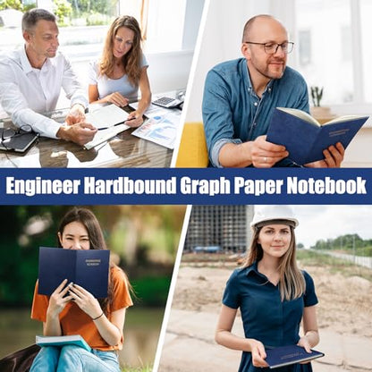 Motiskyy 2 Pack Engineering Notebook 8" x 10" Engineer Graph Paper Notebook