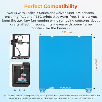 Comgrow Cold Low Temperature Build Plate for Creality Ender 3 V3 SE/KE/K1C - size: 235x235mm