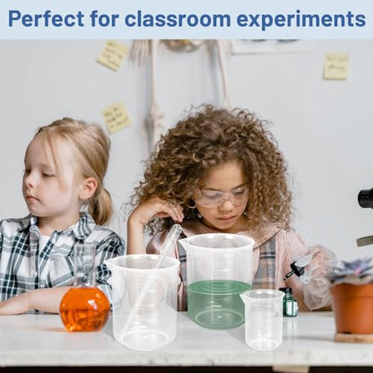 Twdrer 7-Size Plastic Beaker Set with Droppers