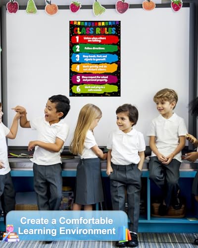 D24TIME Classroom Rules Poster-16.5" x 11.2" Educational Posters - color: Bright