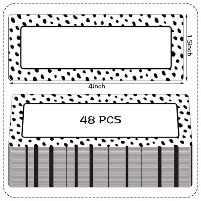 Eaasty 48 Pcs Dry Erase Magnetic Labels Reusable Magnetic Name Tag for Whiteboard Locker Fridge Classroom School Office Home(White with Black Polka Dots) - style: White with Black Polka Dots