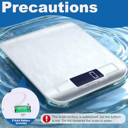 Food Scale, Digital Kitchen Scale for Kitchen 1g Precision, 11lb