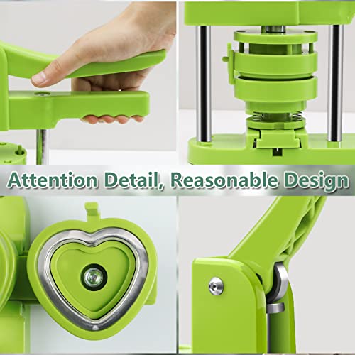 Happizza Heart-Shaped Button Maker Machine, Detachable Heart DIY Pin Button Maker Press Machine Kit, Badge Button Press Machine Pin Maker Machine with Free 100pcs Button Parts - size: Heart shape
