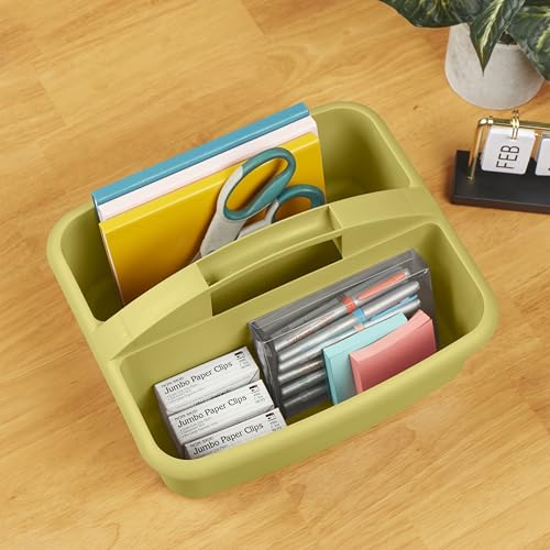 ECR4Kids 2-Compartment Large Storage Caddy Organizer, 6-Pack, Earthtone - color: Earthtone