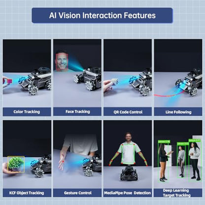HIWONDER ROS2 Robot Car for Jetson RPi Gemini ChatGPT Large AI Models Depth Camera Lidar SLAM Mapping Autonomous Driving Programming Education Smart Robotic Car, ROSOrin Standard Kit (NO Controller)