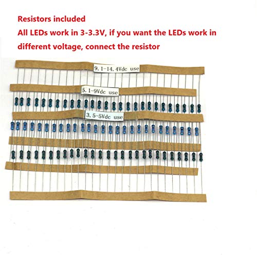 100pcs Pre-soldered Micro Litz Wired Leads Warm White SMD Led 0603 + Muti-Resistor NEW - color: (2)Warm White, size: 100pcs