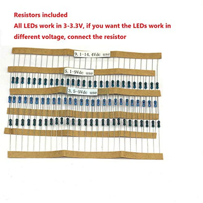 100pcs Pre-soldered Micro Litz Wired Leads Warm White SMD Led 0603 + Muti-Resistor NEW - color: (2)Warm White, size: 100pcs