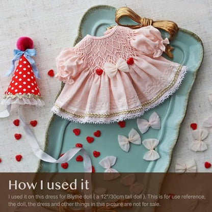 6mm / 0.24" Tiny Heart Shape Buttons, Micro Mini Buttons, Perfect for Doll Clothes (10PCS) - color: Light Blue