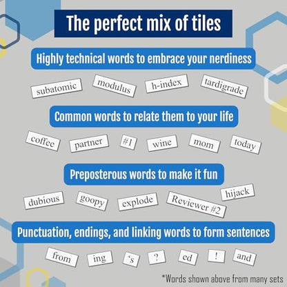 Biology Word Magnets Kit: Funny Nerdy Poetry Set for College PhD Biologists