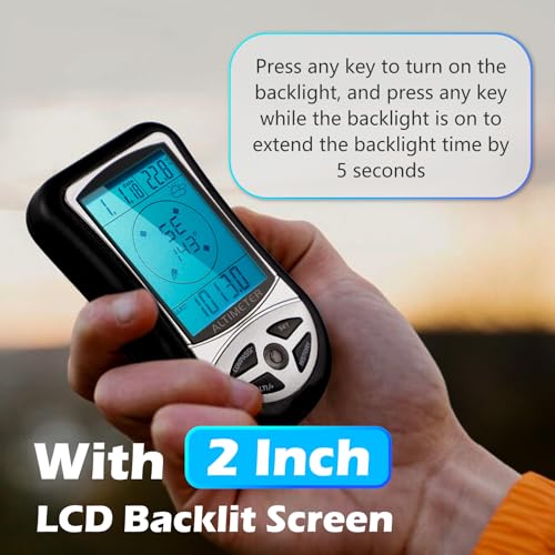 Digital Compass Altimeter Handheld Hiking Thermometer 8 in 1
