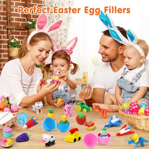 Palmatte 140PCS Animal Erasers Bulk Treasure Box Prizes for Kids Classroom
