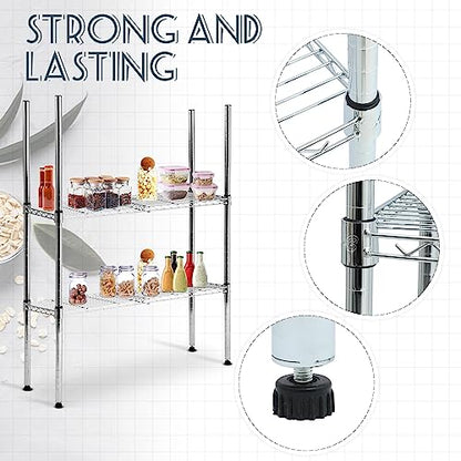 Thyle 4 Pack 36-Inch Wire Shelving Posts with 50 Clip, Chrome Steel, Sliver - color: Sliver, size: 36"