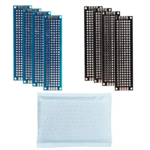 32 Pcs(2x8cm) Double Sided PCB Board Prototype Kit Soldering 2 Colour Universal Printed Circuit Board for DIY Soldering and Electronic Project - size: 32 Pcs(2x8cm)