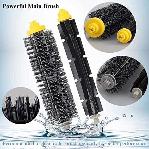 Garbage fighter Replacement Parts for iRobot Roomba 600 Series 690 980 670 660 651 650 630 614 595 585 564 552, 2 Pairs Bristle and Flexible Beater Brush, Vacuum Cleaner Kit - color: mainbrush