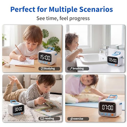Sticker Timer Visual Countdown Timer with 200 Medal Reward Stickers for Kids Rewards, Rechargeable Digital Timer for ADHD Focus, Classroom & Homeschool Tool
