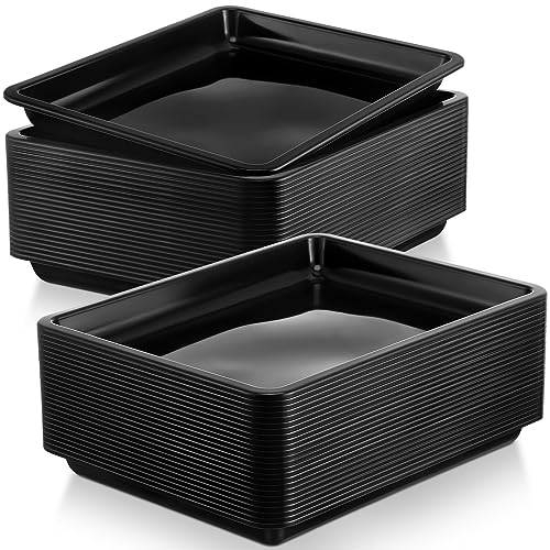 Maitys 24 Pcs Plastic Art Tray 11x8.7x1 Inch Activity Craft Tray,Black - color: Black