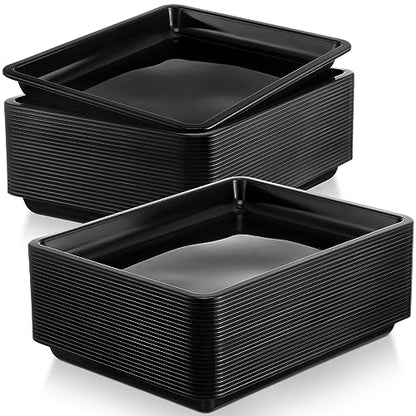 Maitys 24 Pcs Plastic Art Tray 11x8.7x1 Inch Activity Craft Tray,Black - color: Black