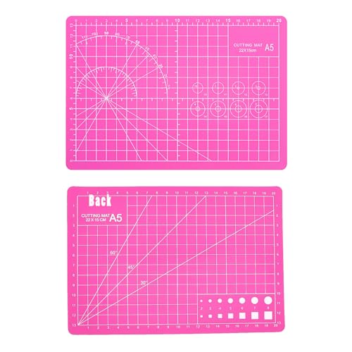 A5 Self-Healing Cutting Pads, Small Cutting Mat, Professional Double Sided Durable Cutting Mat, Great for Hop Scrapbooking, Quilting, Fabric, Sewing Craft Projects (Pink, A5) - color: Pink