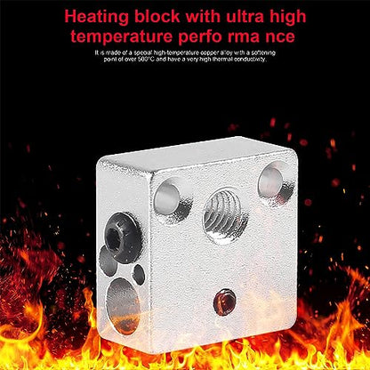 8pcs Updated High Temperature CR-10 Plated Copper Heater Block Aluminum Heater Block for MK8 Extruder All Metal Hotend Ender 3 V2 Ender 3 Pro Ender 5 Pro CR10 S4 S5 3D Printer Extruder
