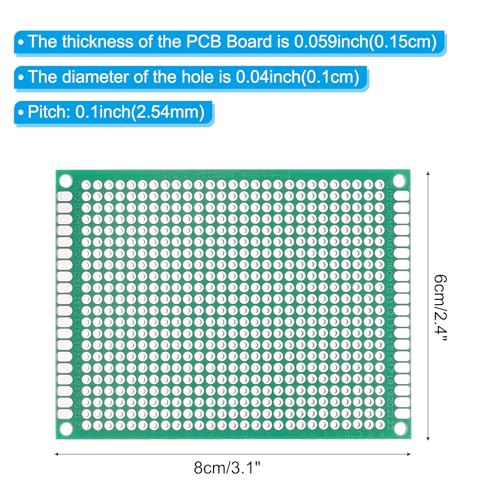 PATIKIL 2.4" x 3.1" PCB Board Circuit, 5 Pcs Single Sided Prototype Solder Boards for DIY Soldering and Electronic Project Circuit Boards Solderable Breadboard, Green - size: 2.4" x 3.1"