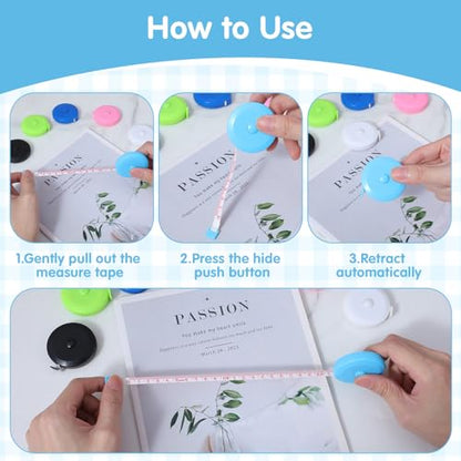 60 Pack Soft Retractable Measuring Tape Double-Scale 60 Inch/150cm for Body Measuring Metric Tape Measure Sewing Craft Cloth Tape Measure Tailor Cloth Knitting Home Craft Measurements (6 Colors)