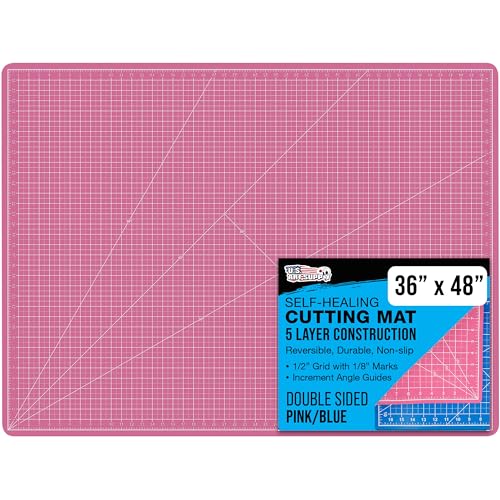 U.S. Art Supply 36"x48" Self-Healing Cutting Mat 5-Ply Pink/Blue - color: Pink/Blue