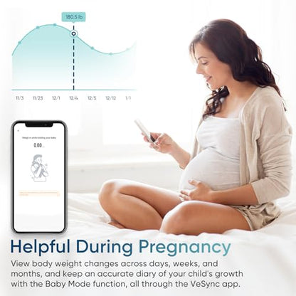 Etekcity Bluetooth Bathroom Scale for Body Weight and BMI, 400 Pounds - color: Light Grey, size: 11.9 x 11.9 inches