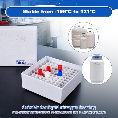 100-well Cryo Boxes, Plastic Coating, 2 Inch Height, Case of 20 - size: 2 in,100-well