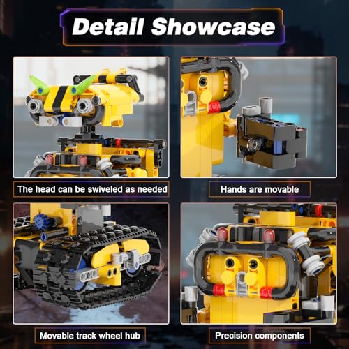Sciencow 2-in-1 Build a Robot Kit, Remote & APP Controlled Robotic Building Blocks Toys STEM Projects for Kids Ages 8 9 10 11 12 13 14,Chirstmas Birthday Gift for Boys (RC Bulldozer) - style: RC Bulldozer