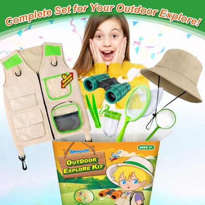 YOPINSAND Kids Explorer Kit & Bug Catcher Kit, Kids Outdoor Exploration Set - color: Green