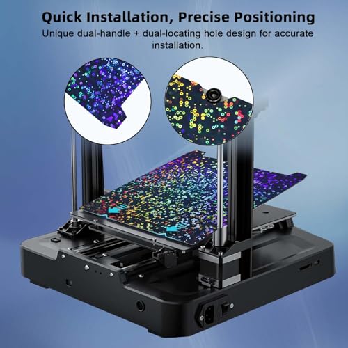 IdeaFormer-3D Rainbow Circles+Kaleidoscope PEK Build Plate for Creality K1/K1C/K1 SE/Ender 3 S1/Pro/Ender 3 V3 SE/Ender 3 V3 KE/Ender 5 S1, PEK Print Bed 235x235mm for K1/K1C/K1 SE/Ender 3 V3 SE/KE - color: Rainbow Circles+Kaleidoscope PEK